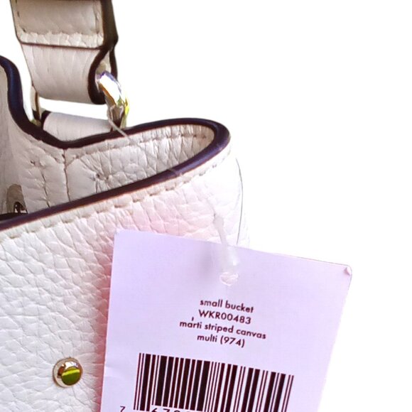 Kate Spade NEW Marti Canvas & Leather Striped Bucket Bag $359 - Picture 3 of 8